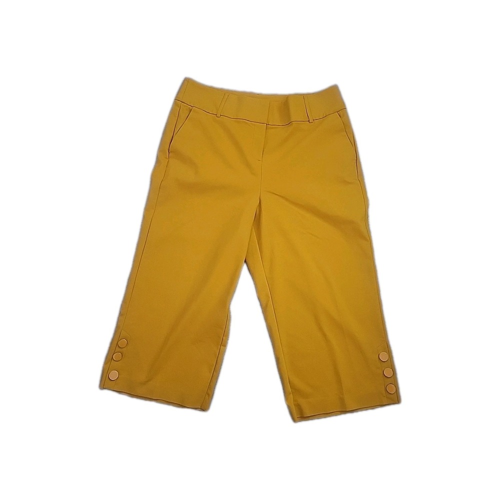 LANE BRYANT LANEY Wide Leg Mustard Yellow Plus Size 16 Comfort Business Casual‎